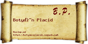 Botyán Placid névjegykártya